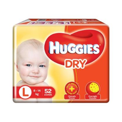 Picture of HUGGIES DIAPERS LARGE 52'S